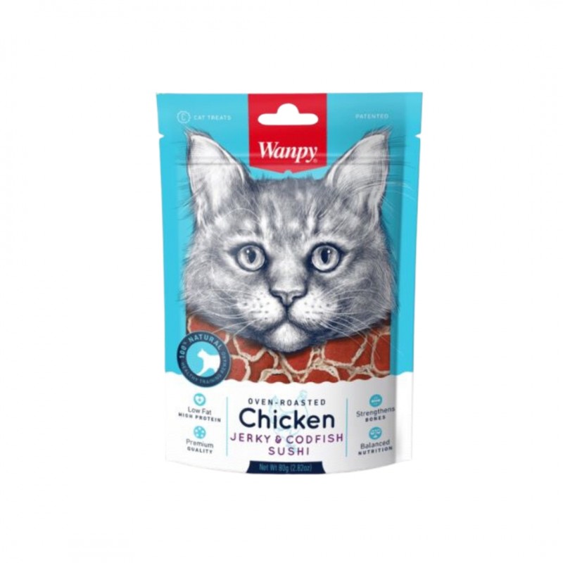 Wanpy - Chicken Jerky & Codfish Sushi 80gr