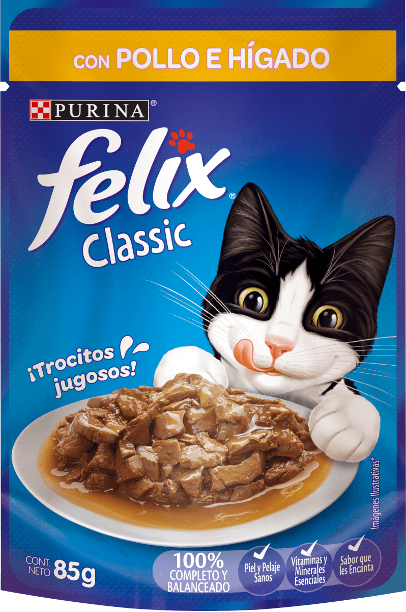 Pouch - Sobre Felix Alimento Humedo Pollo e Higado 85gr