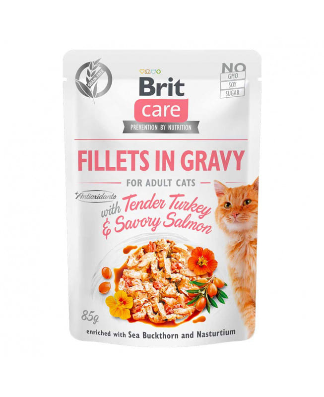 Brit Care - Filet en Salsa Pavo y Salmon 85gr