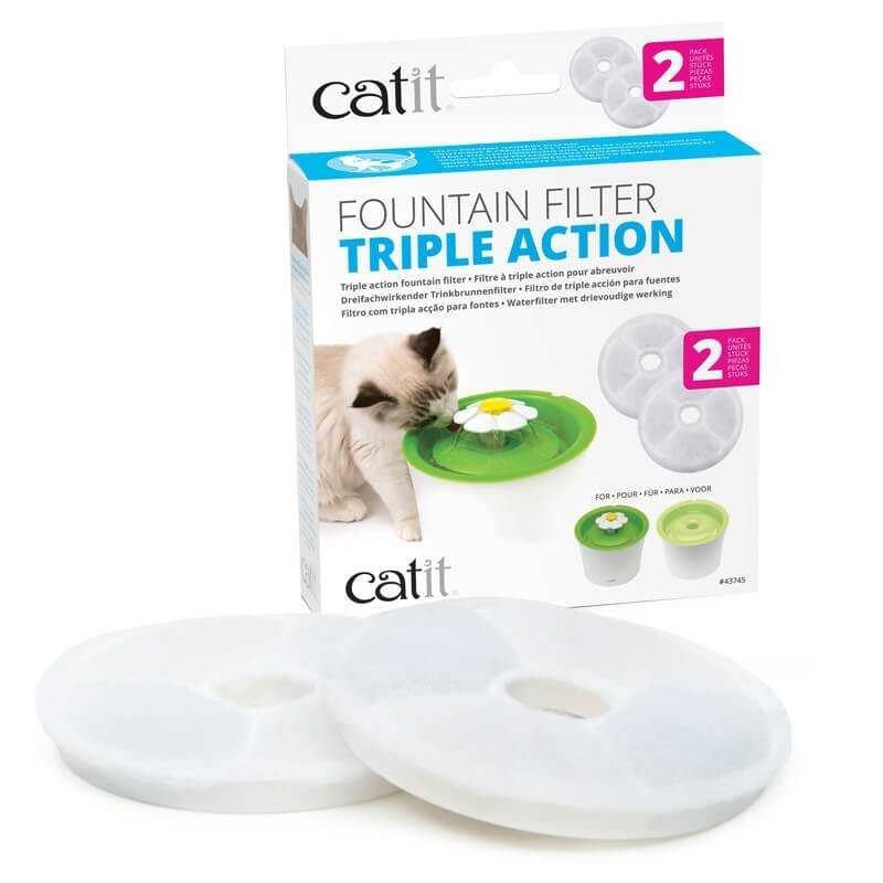 Catit - Filtro Triple Acción para Fuente Flor 3LT 2uni