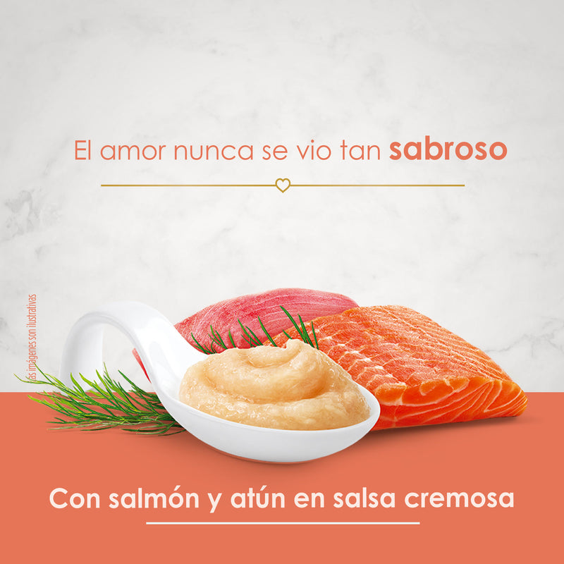 Fancy Feast - Puree Kiss Salmón y Atún 40gr - 4 sobres