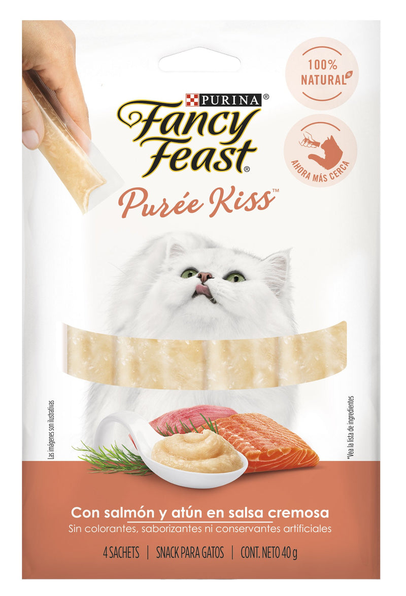 Fancy Feast - Puree Kiss Salmón y Atún 40gr - 4 sobres