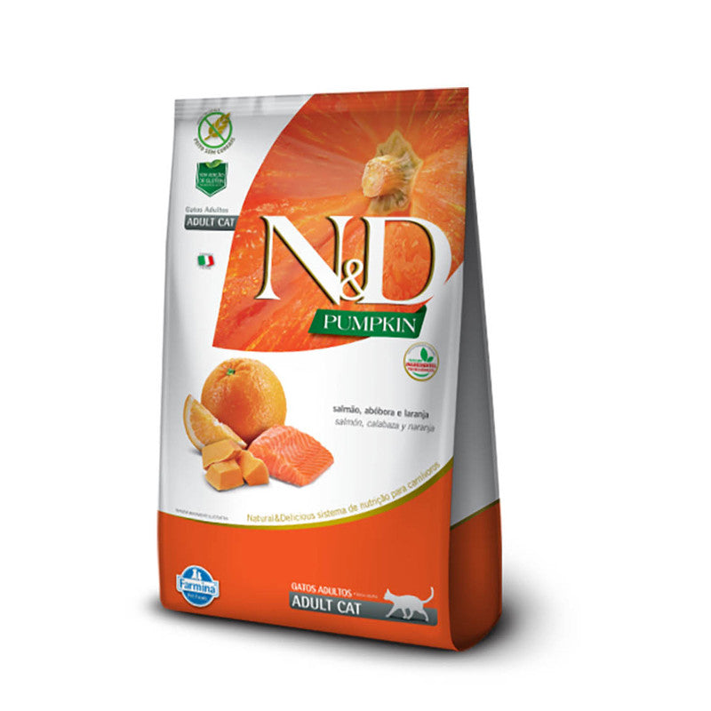 N&D - Pumpkin Feline Adult Sabor Salmón, Calabaza y Naranja 1.5kg