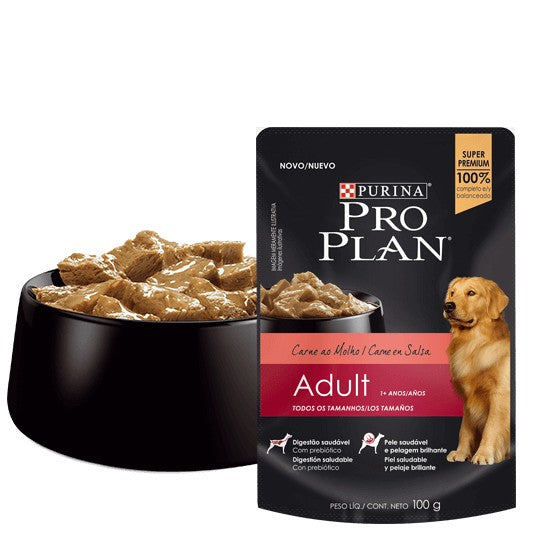 Pro Plan - Pouch Adulto Canino Sabor Carne 85gr